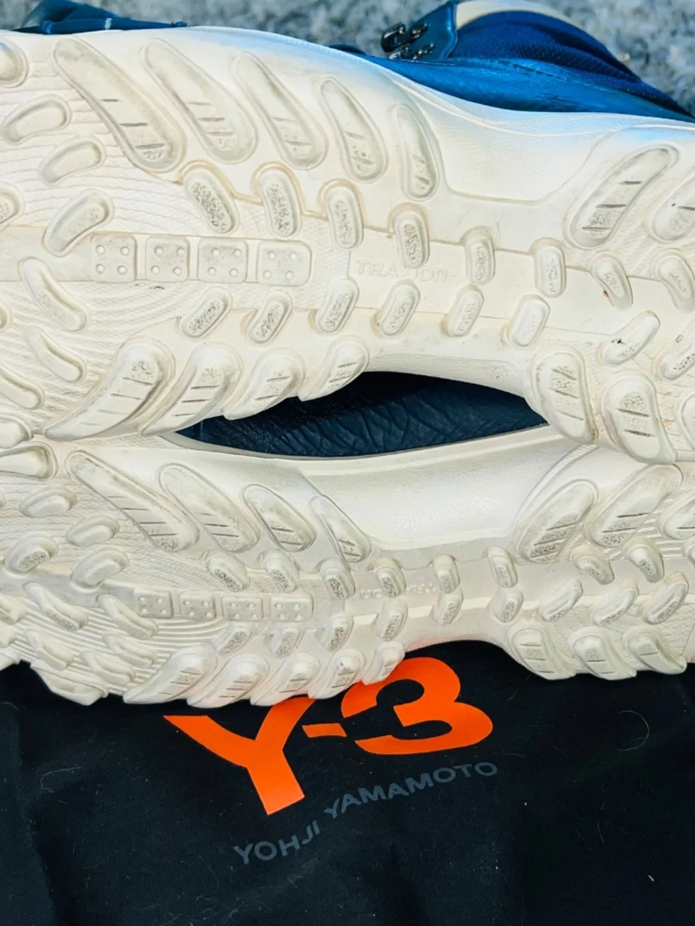 ADIDAS Y-3 by YOHJI YAMAMOTO Size US9 GSG-3 Blue Leather Mesh Combat Boots